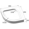 Акриловый поддон 85x85 см BELBAGNO TRAY-BB-R-85-550-15-W
